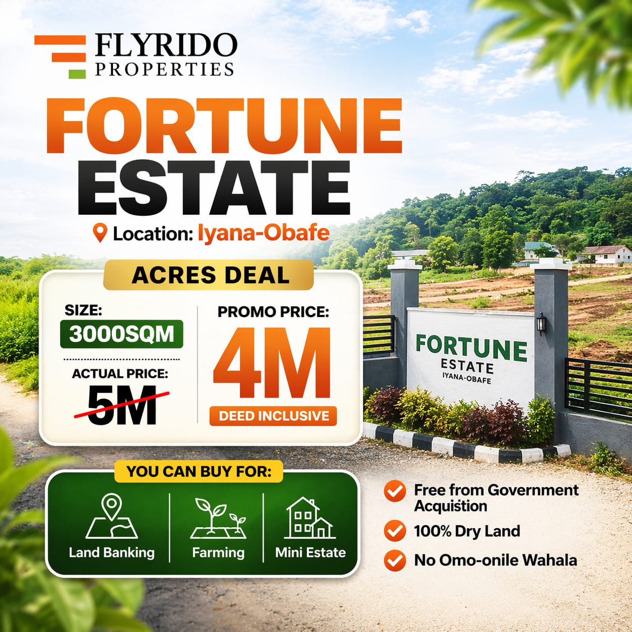 Fortune Estate Iyana-Obafe - Land for sale flyer by Flyrido Properties